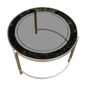 Table basse ronde en laiton vintage 1960
