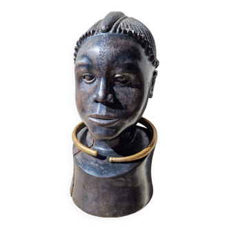 African tribal bust in ebony