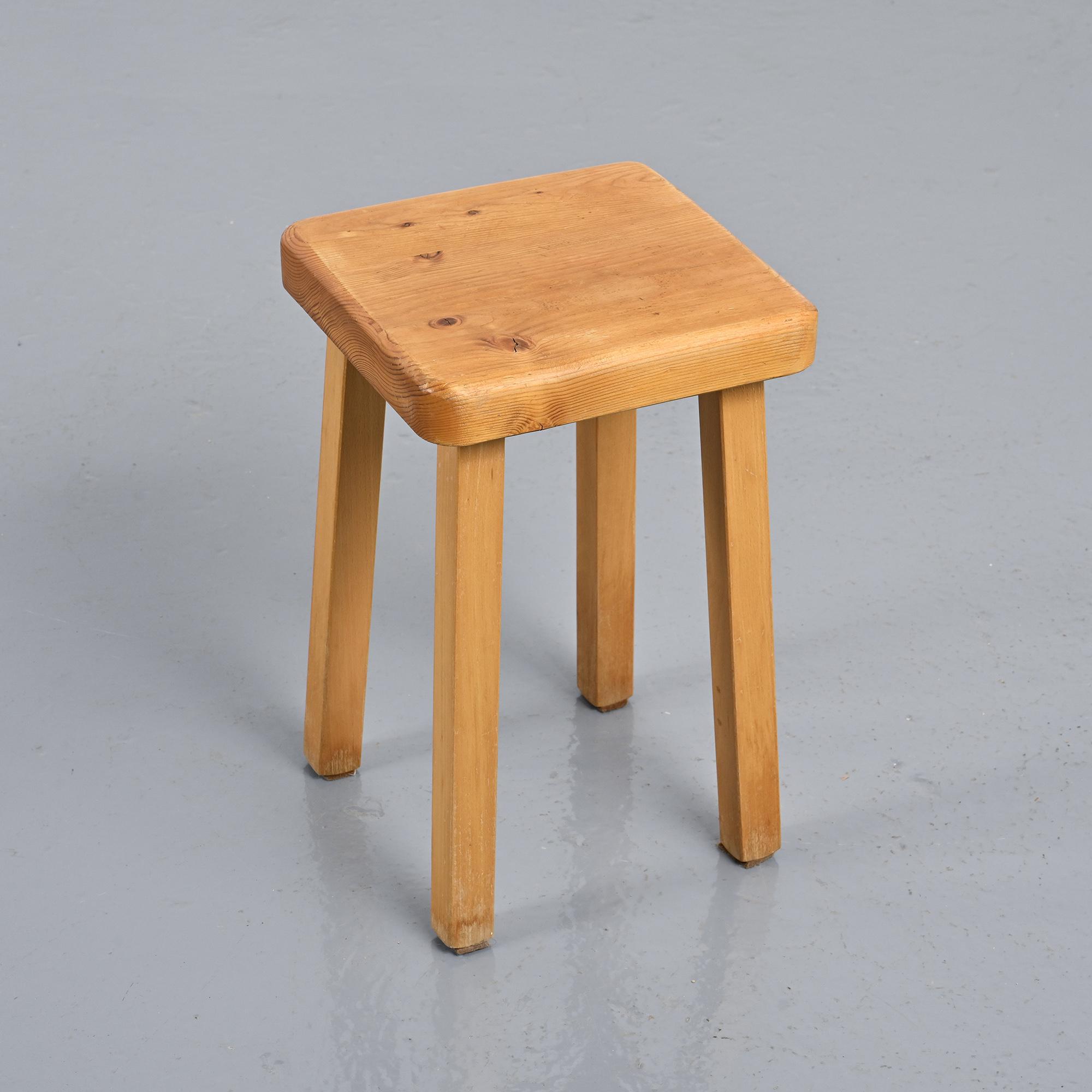 Pine stool by Charlotte Perriand, Les Arcs, France