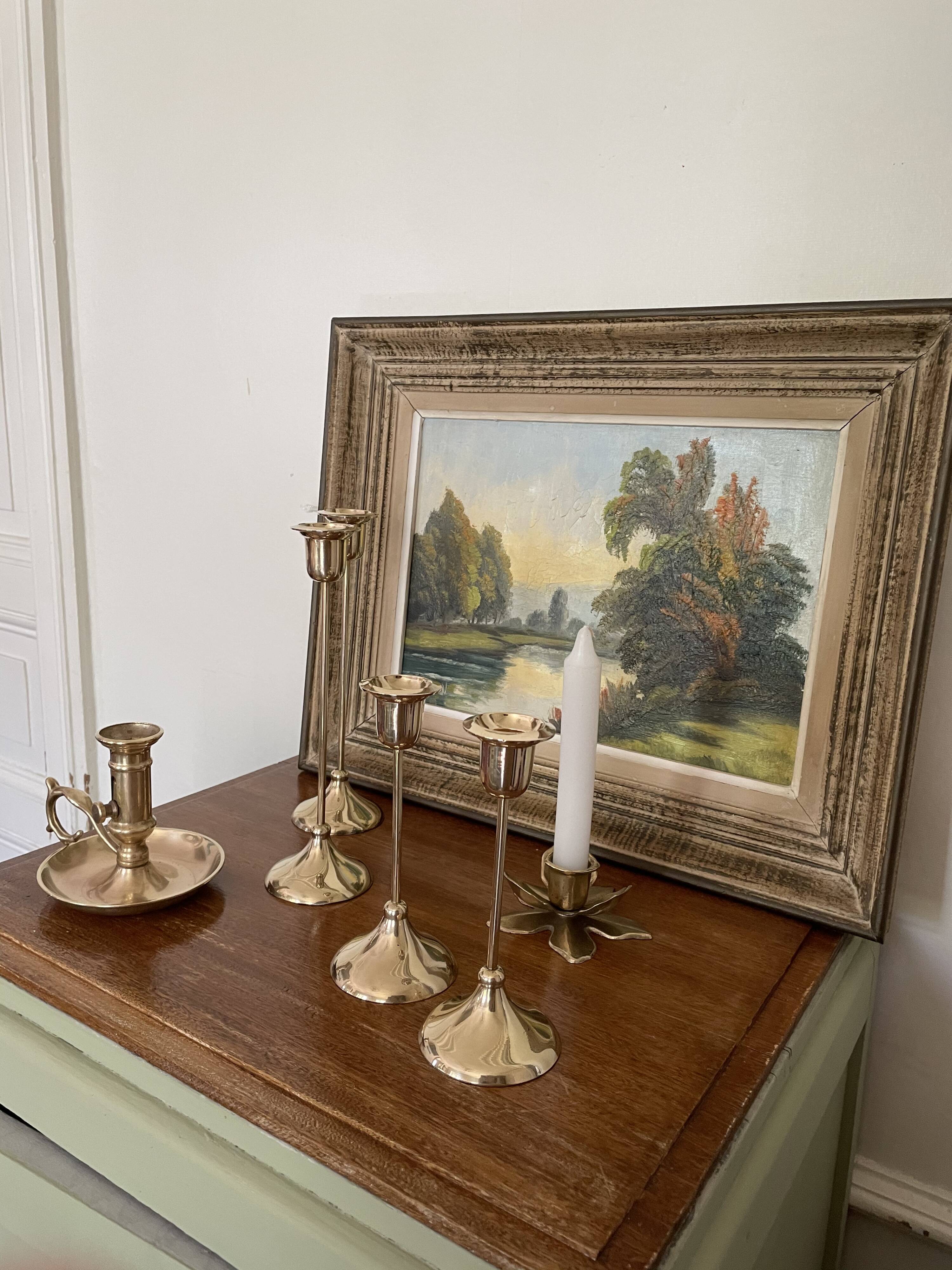 Gilded brass candlesticks