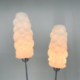 1970s chrome & wood floor lamp, restored , czechoslovakia
