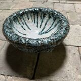 Brutalist glazed ceramic bowl on feet