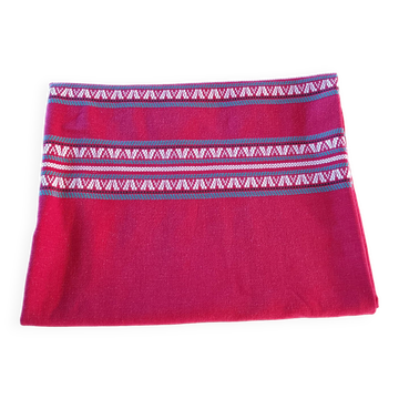 Ancienne nappe rectangulaire rouge Basque