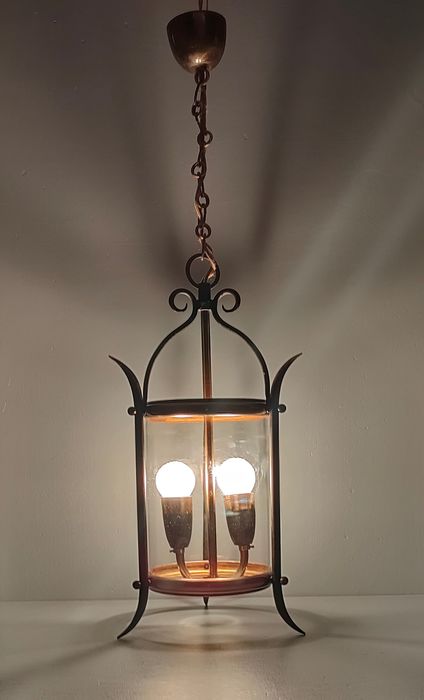 Lantern cage cylinder two fires medieval style - 1940s / 1950s