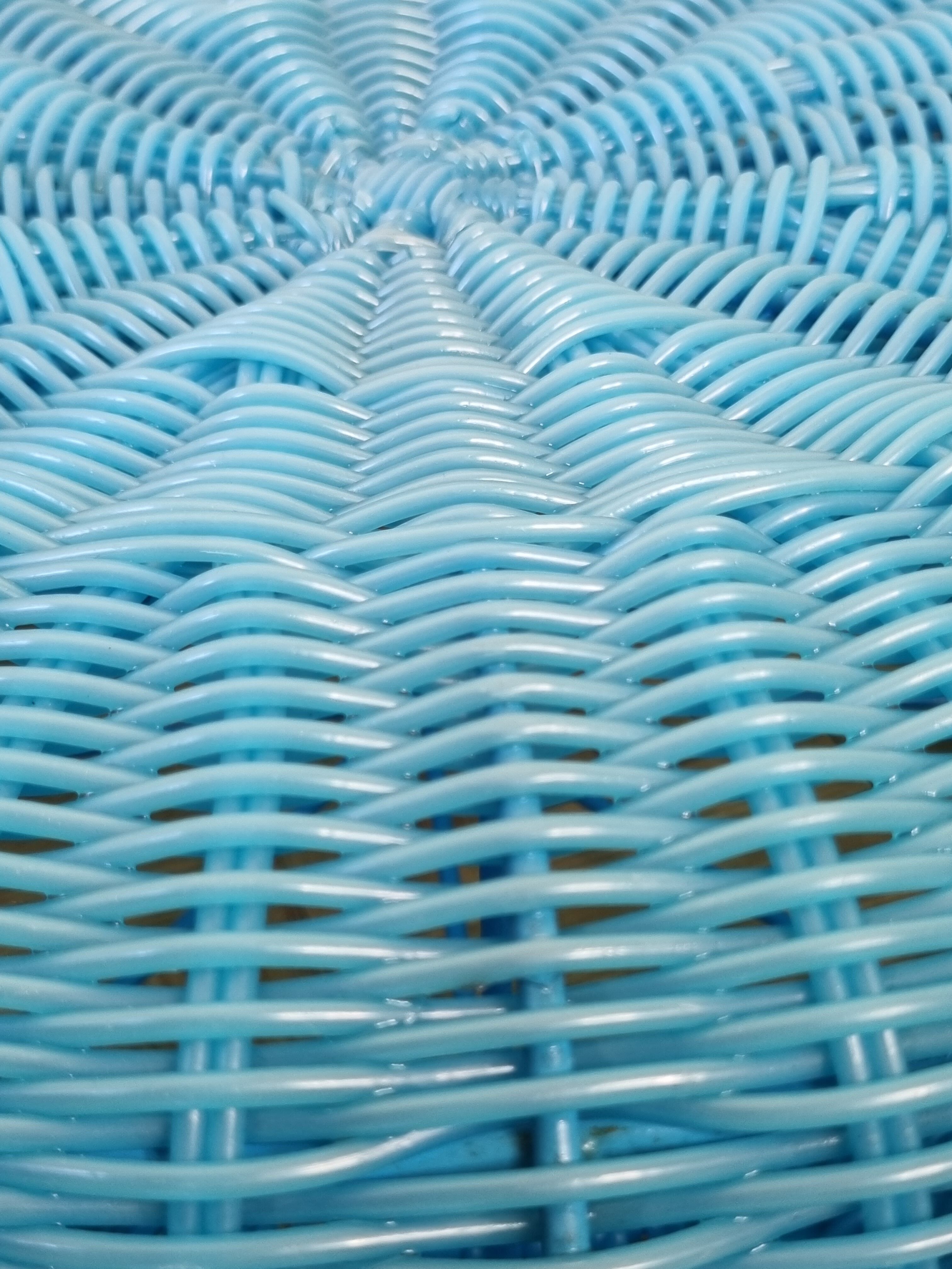 Pair of vintage blue and orange Ikea poufs, 80s