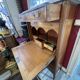 Louis XVI period mahogany secretary, white marble top, clover lock