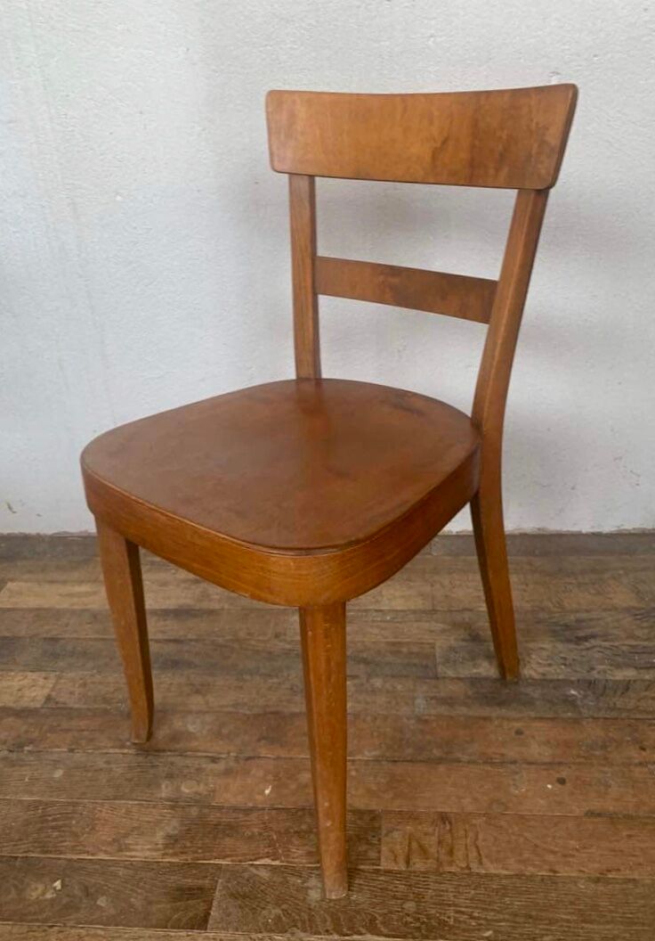 Set of 4 curved wood bistro chairs
