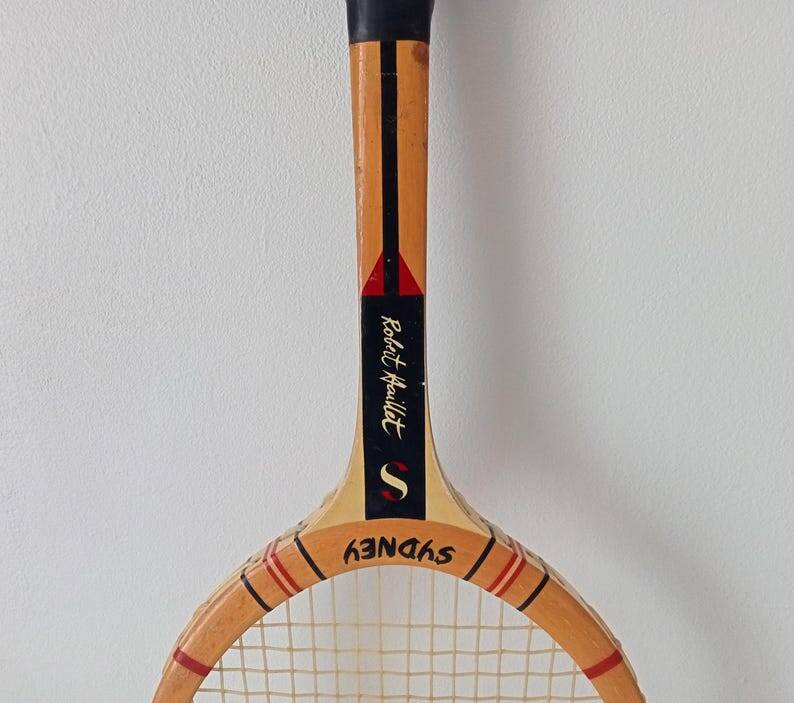 Vintage wooden tennis racket Sidney Robert Haillet