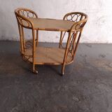 Vintage rattan serving trolley