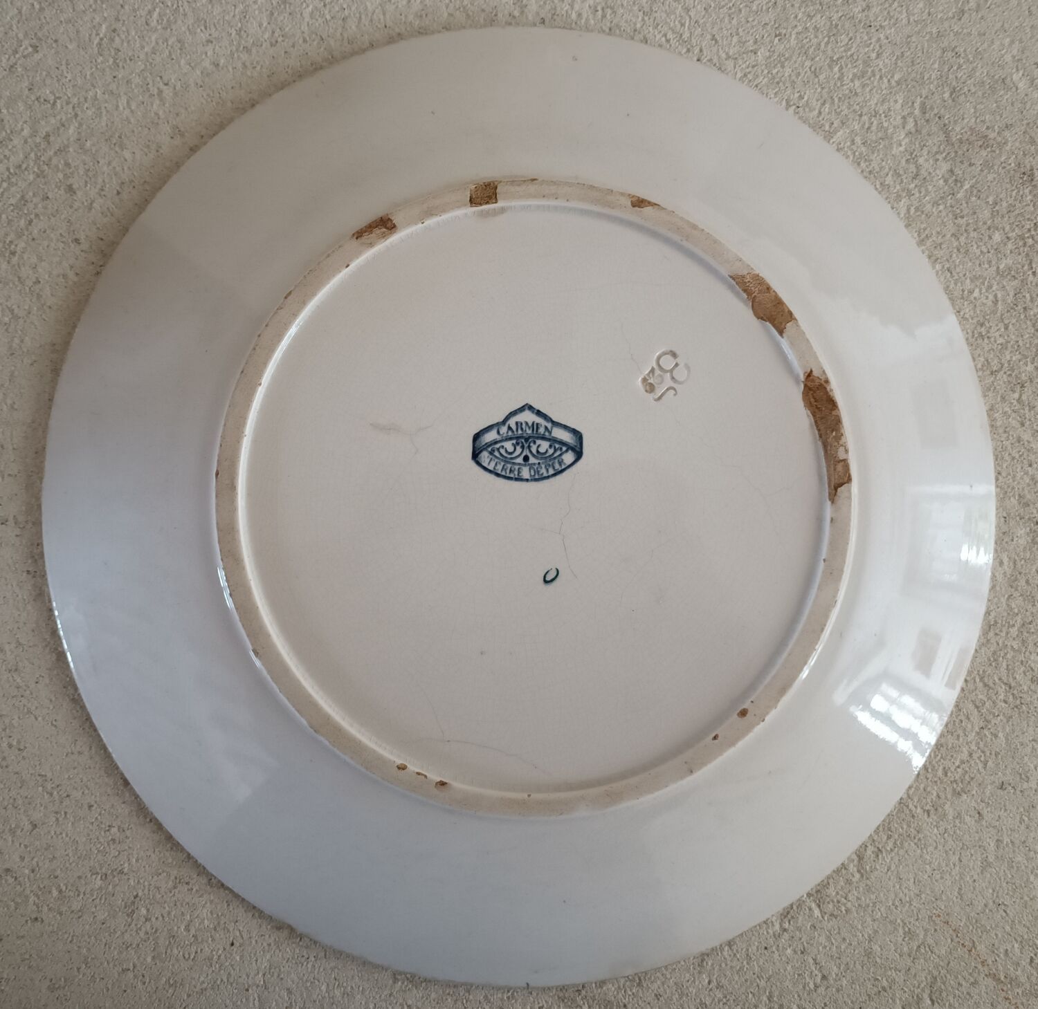 2 plates iron earth Sarreguemines