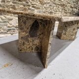 Table basse en pierre du Jura style marbre