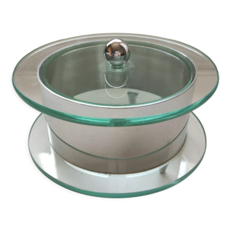 Jewelry box in glass and stainless steel design