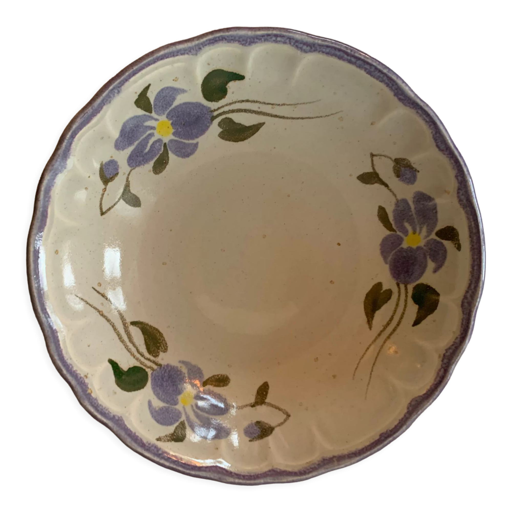 Assiettes creuses Salins France fleurs