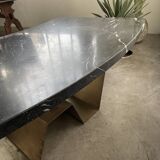 Addor 60s sculptural marble and brass coffee table