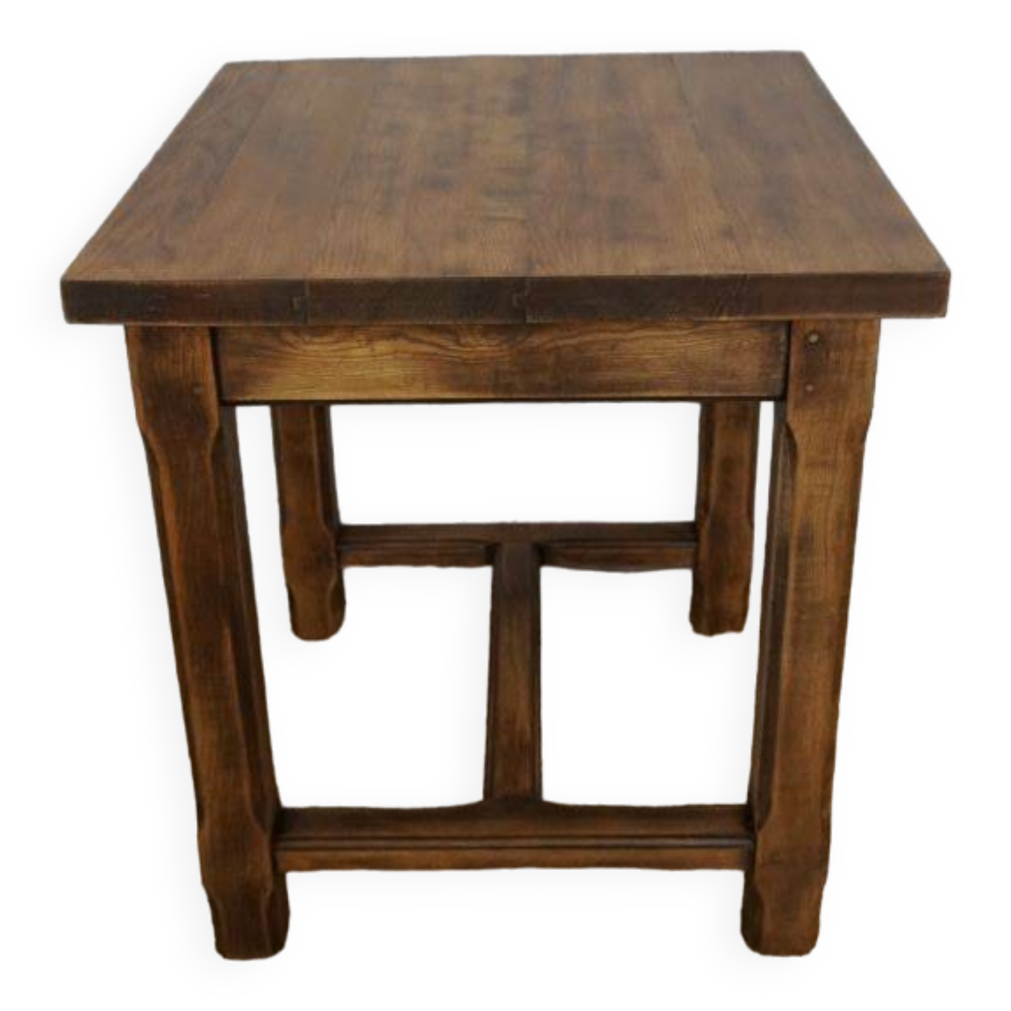 vintage solid oak bistro bar table from the 50s and 60s, restored