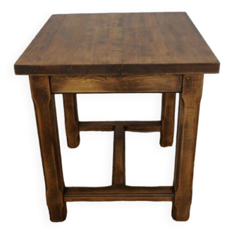 vintage solid oak bistro bar table from the 50s and 60s, restored