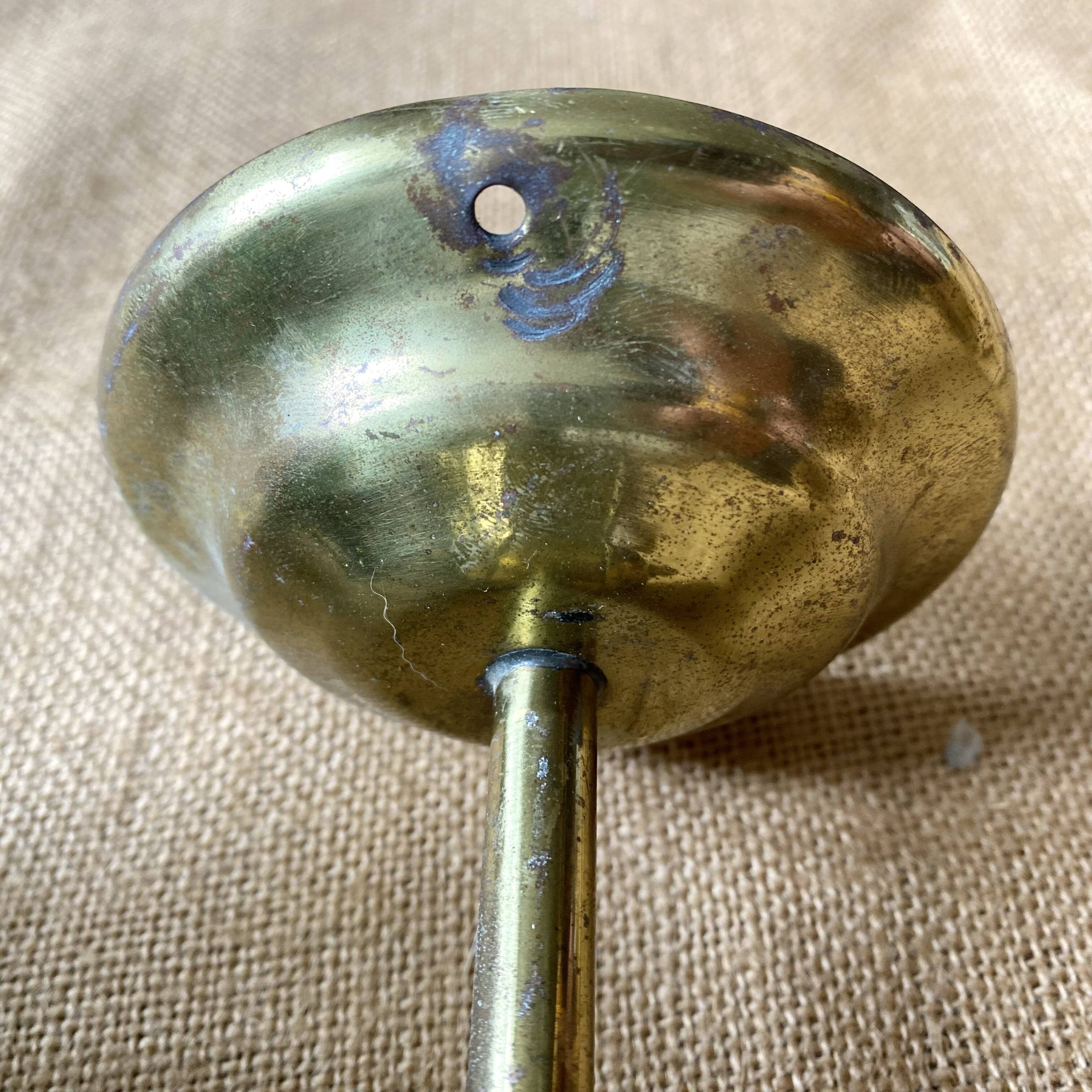 Pair of opaline and brass wall lights