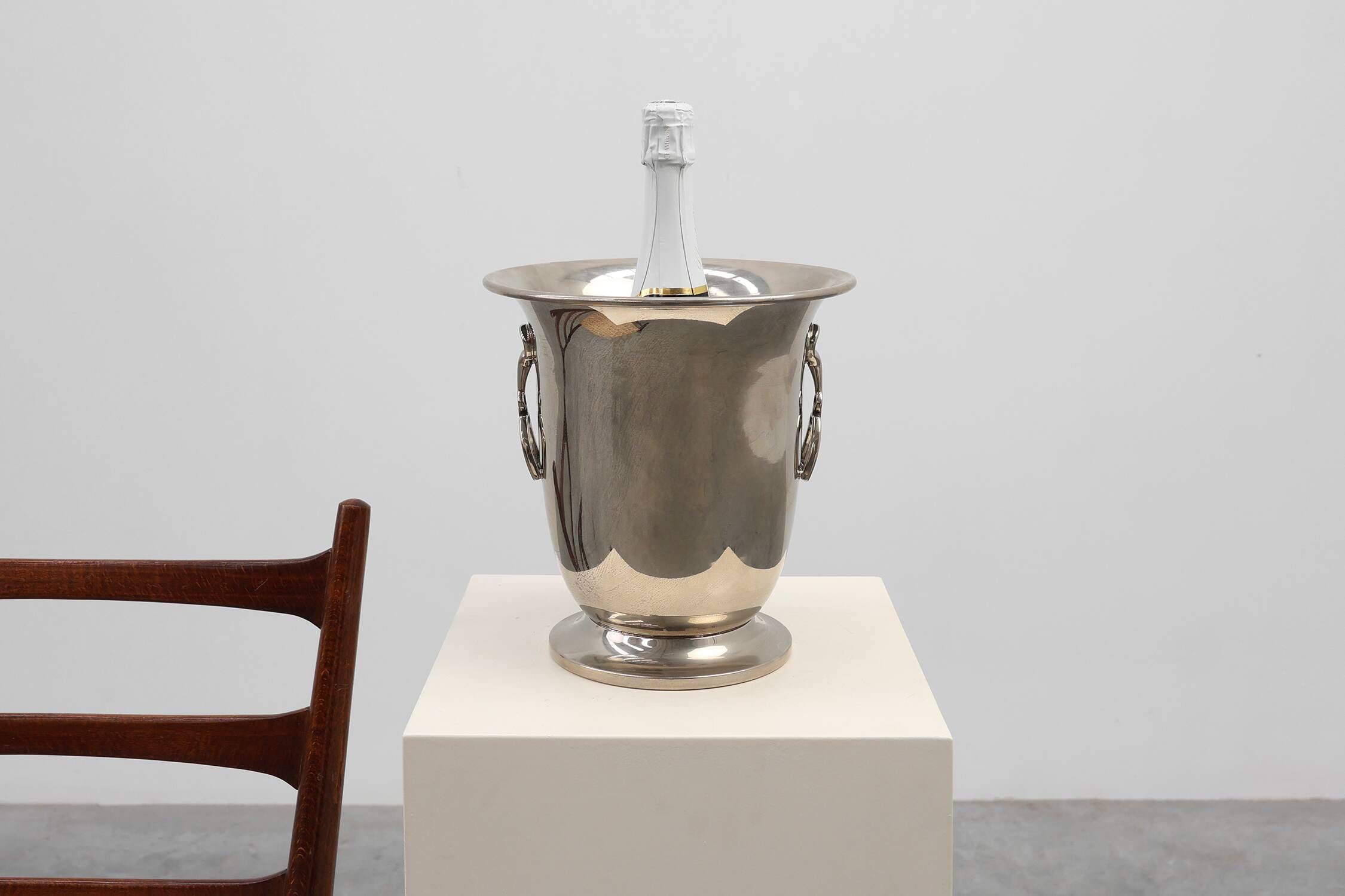 Art Deco Equestrian Champagne bucket with Stirrup handles, France 1930s