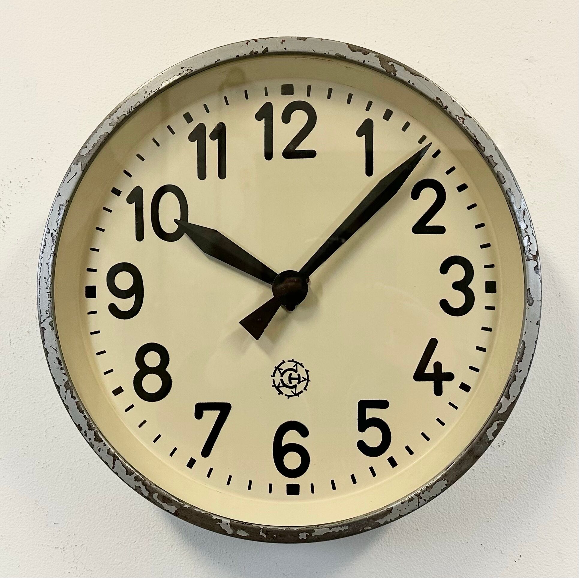 Industrial factory wall clock from Chronotechna, 1950s