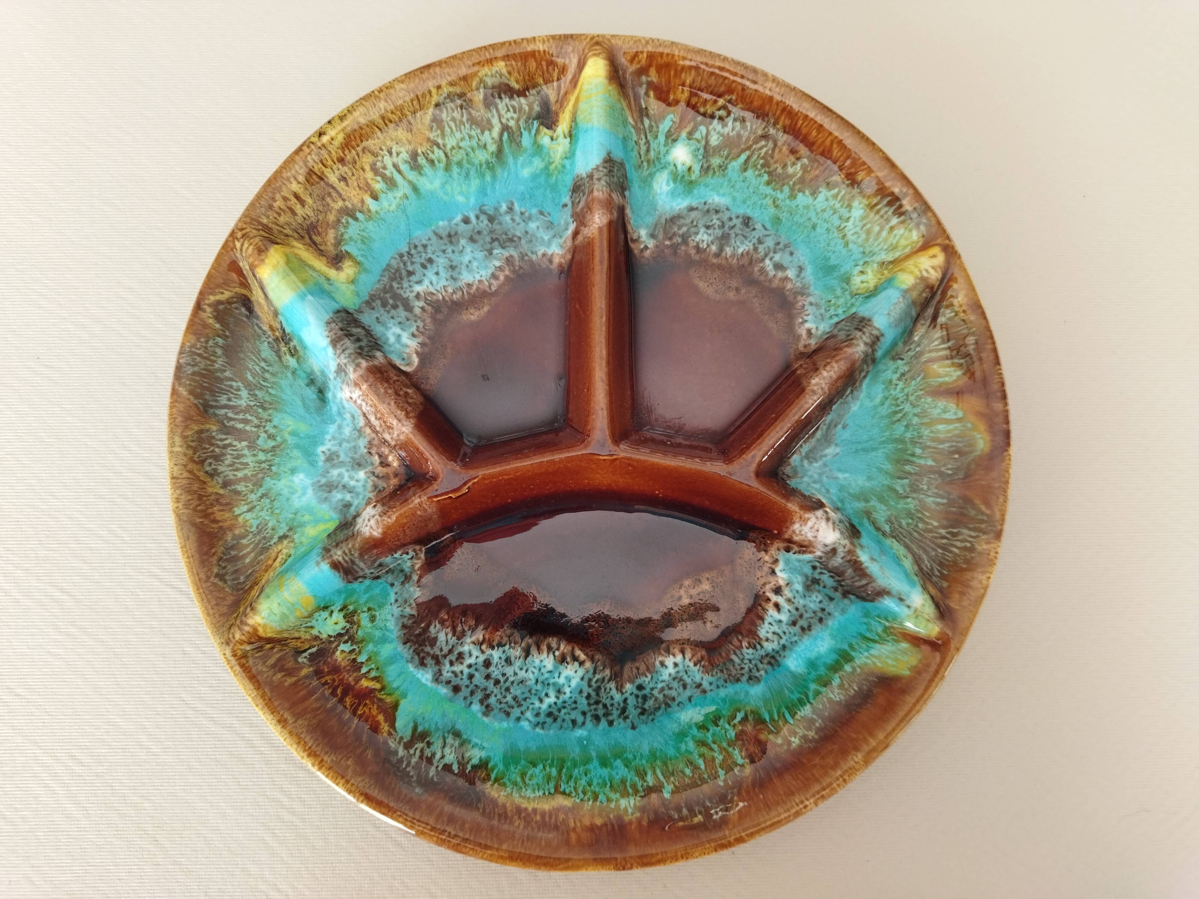 Compartmentalized plate Dema Ceram Vallauris