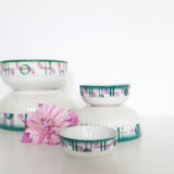 Set of 5 salad bowls in Belgian faience Saint Ghislain, 50s