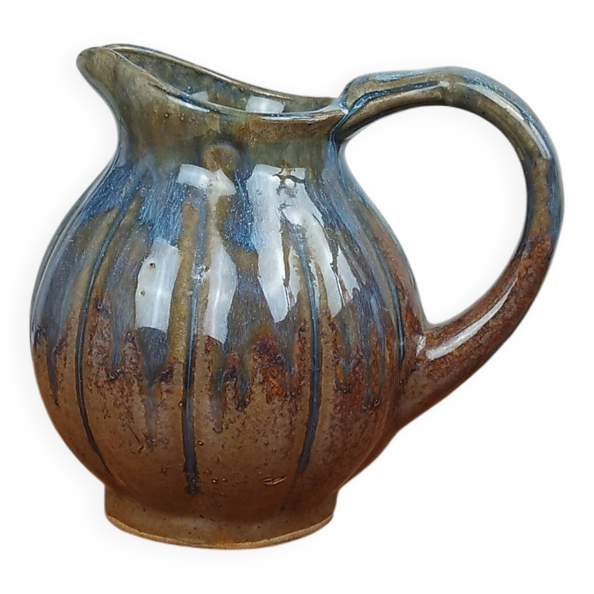 Stoneware Pitcher or Carafe in the Shape of a Pumpkin, Art Deco Period 1930s