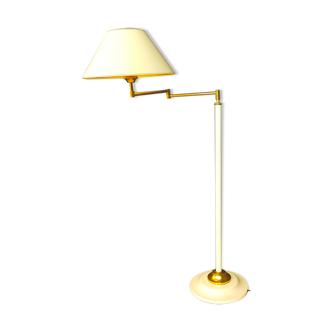 Lampadaire articulé liseuse design 1950 en métal et laiton