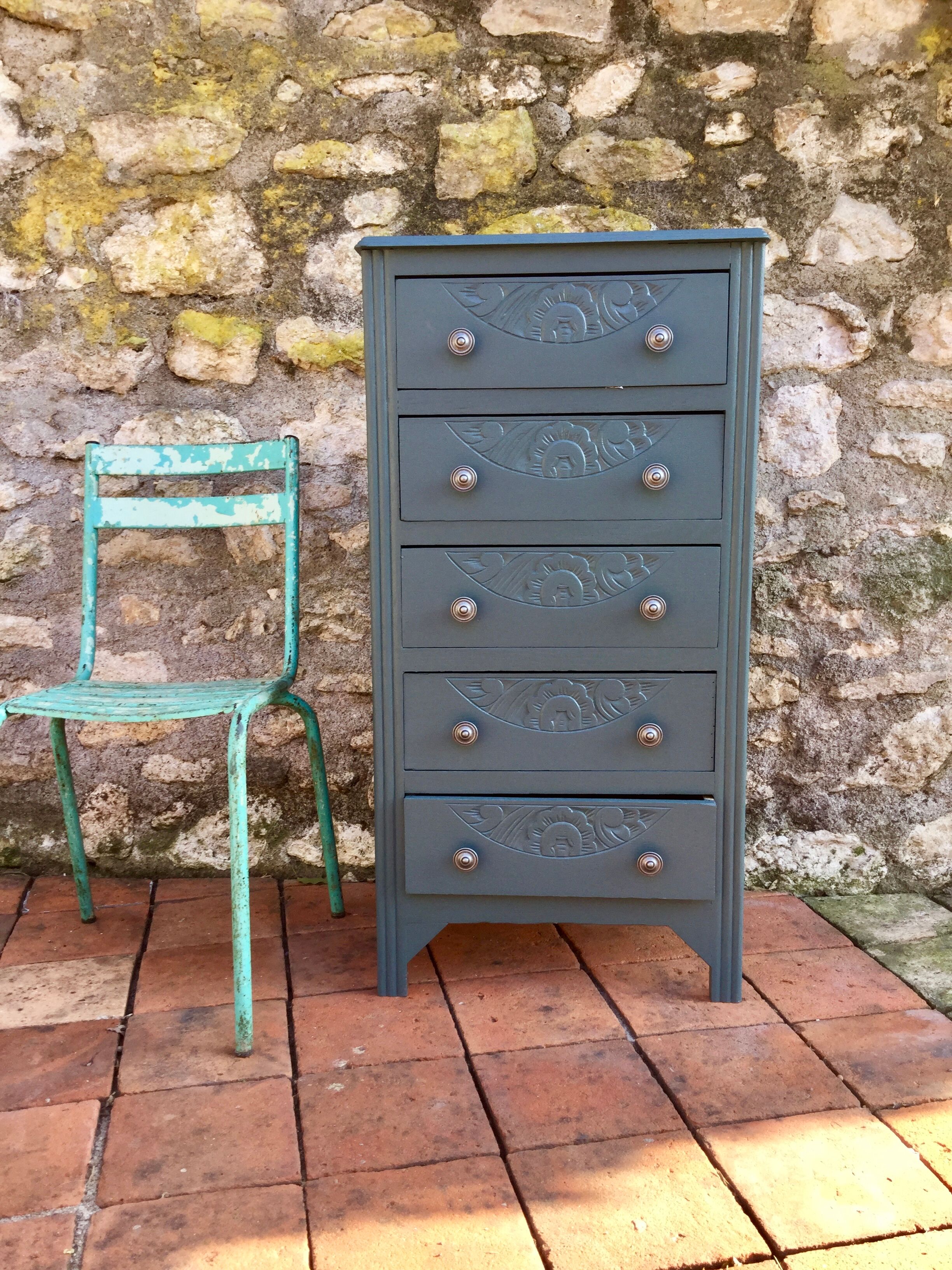 Art Deco blue dresser