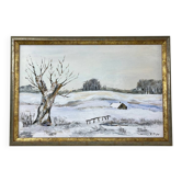 Huile sur toile « Paysage enneigé »