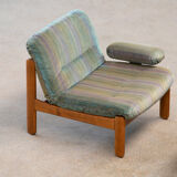 Pair of Scandinavian armchairs in teak and velvet, 1960