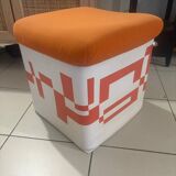 Vintage orange pouf 70's