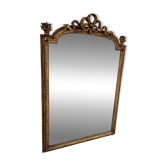 Louis XVI style mirror in wood and gilded stucco, 19th century