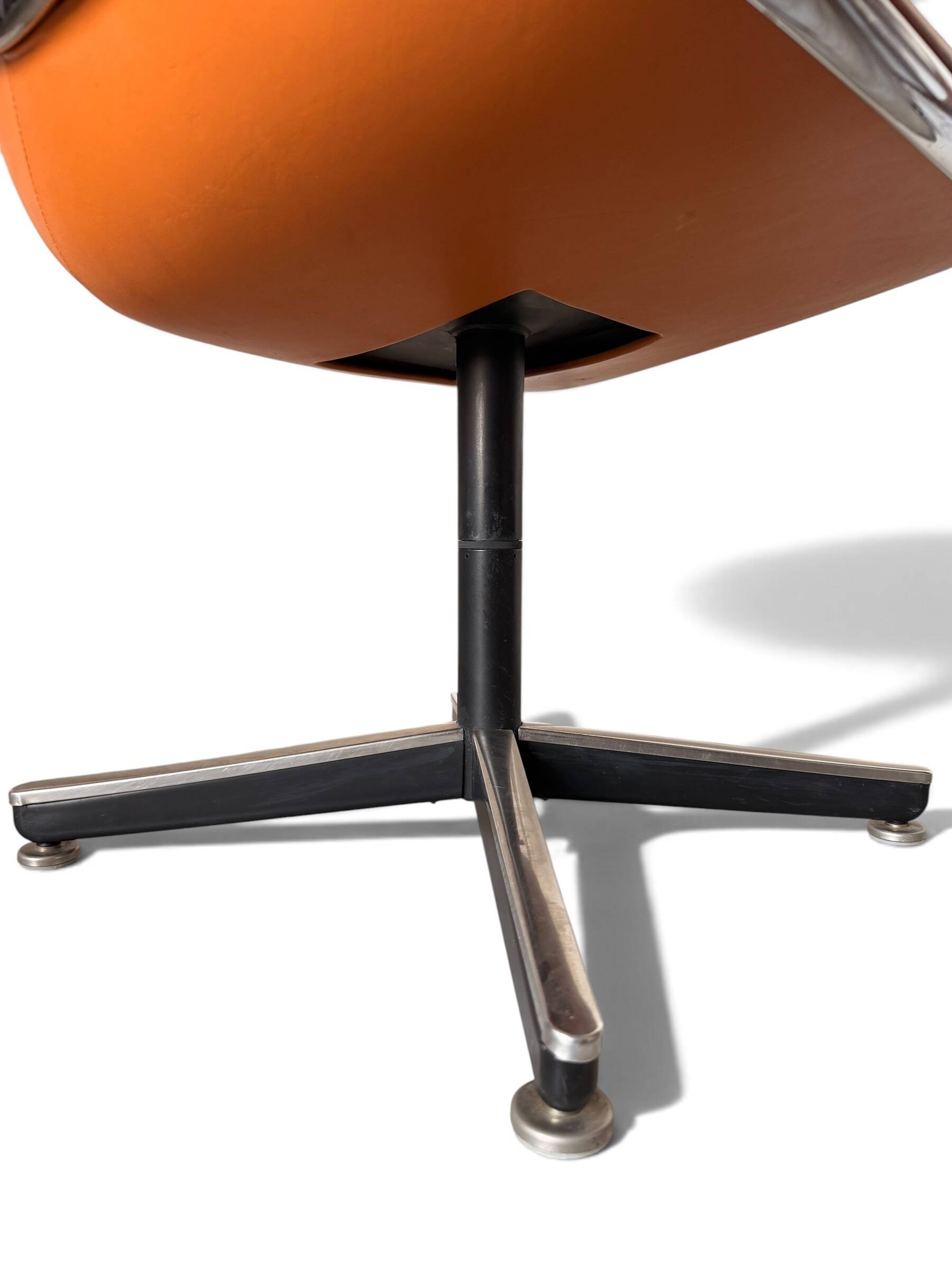 Charles Pollock Knoll Office Chair Patinated Camel Leather