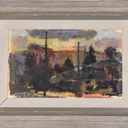 Original Swedish Oil On Panel – “Abstract Composition” By Erik Emanuelsson – Vintage & Framed – 36 × 49 Cm (14.2" × 19.3")