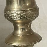 Antique pair of gilded bronze candlesticks