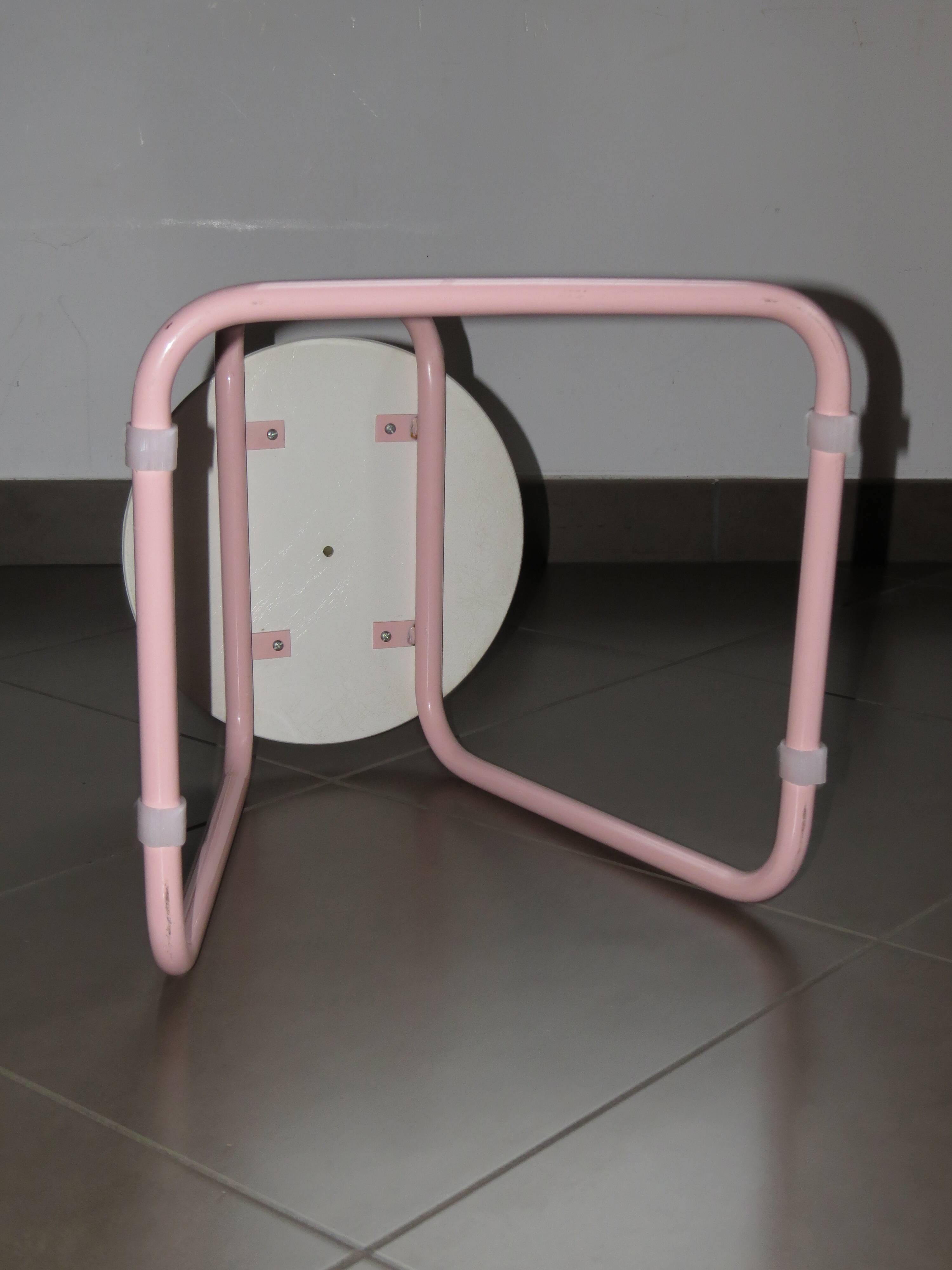 80's design stool in pink tube