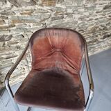 Lot de 4 Chaises à Bras, En Métal Chromé – 1970