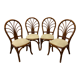 4 vintage woven rattan chairs