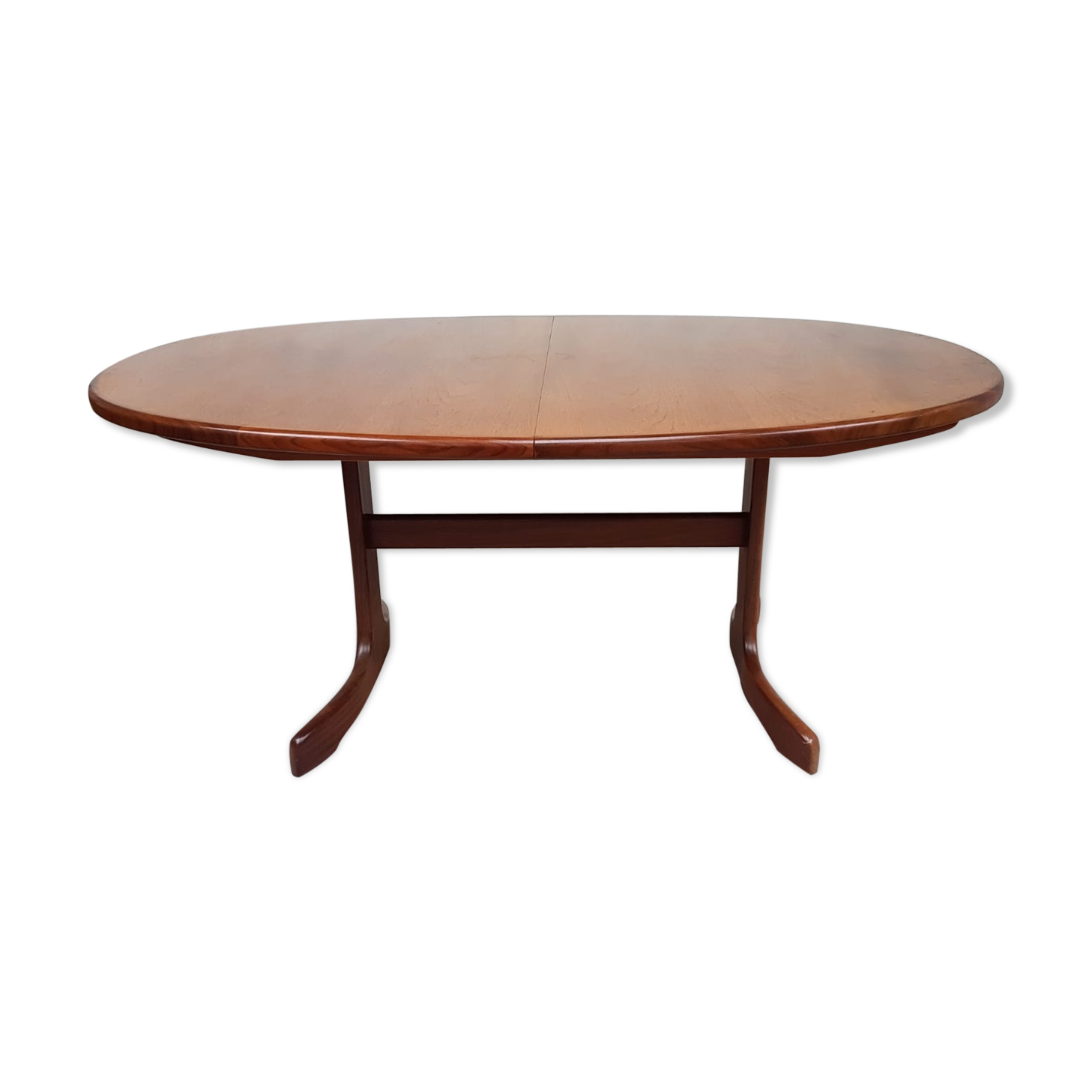 Vtg mid century g plan fresco teak extending 4 - 6 seat oval dining table retro