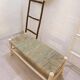 Bench in solid wood and natural wickerwork