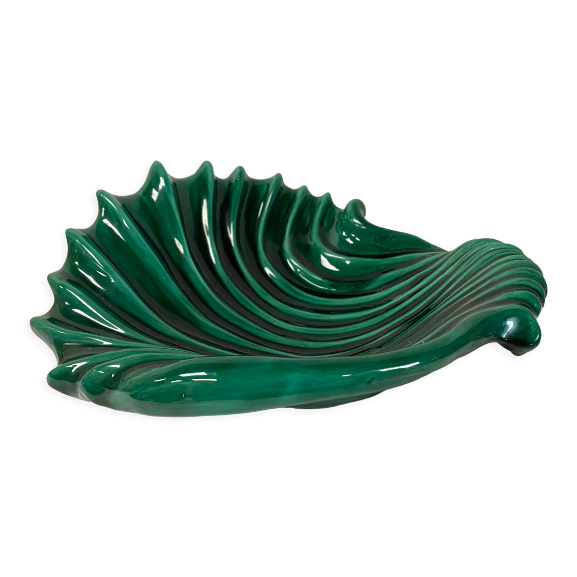 Green vintage ceramic cup
