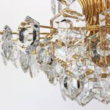 Large gilded brass and crystal chandelier by Kinkeldey, Germany, 1960s.