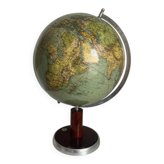 Vintage 1950 German Columbus World Map Globe - 53 cm