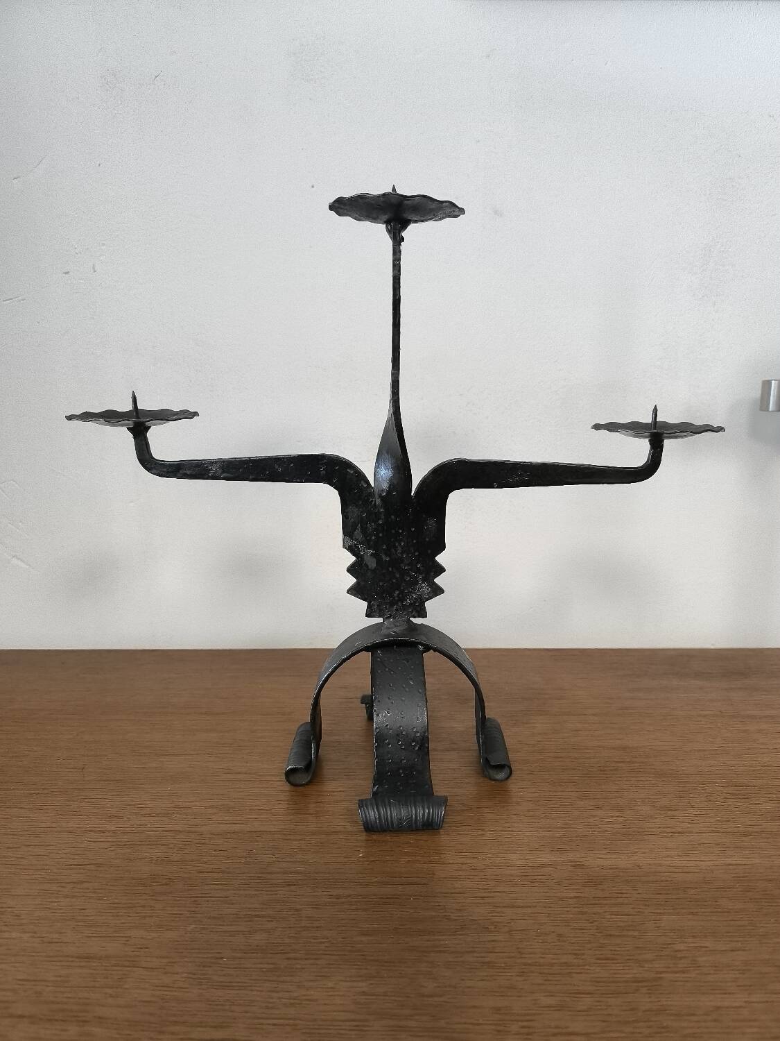 Wrought iron candle holder circa 1960