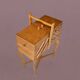 Travailleuse en bois vintage