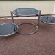 Table basse ronde en verre et chrome vintage