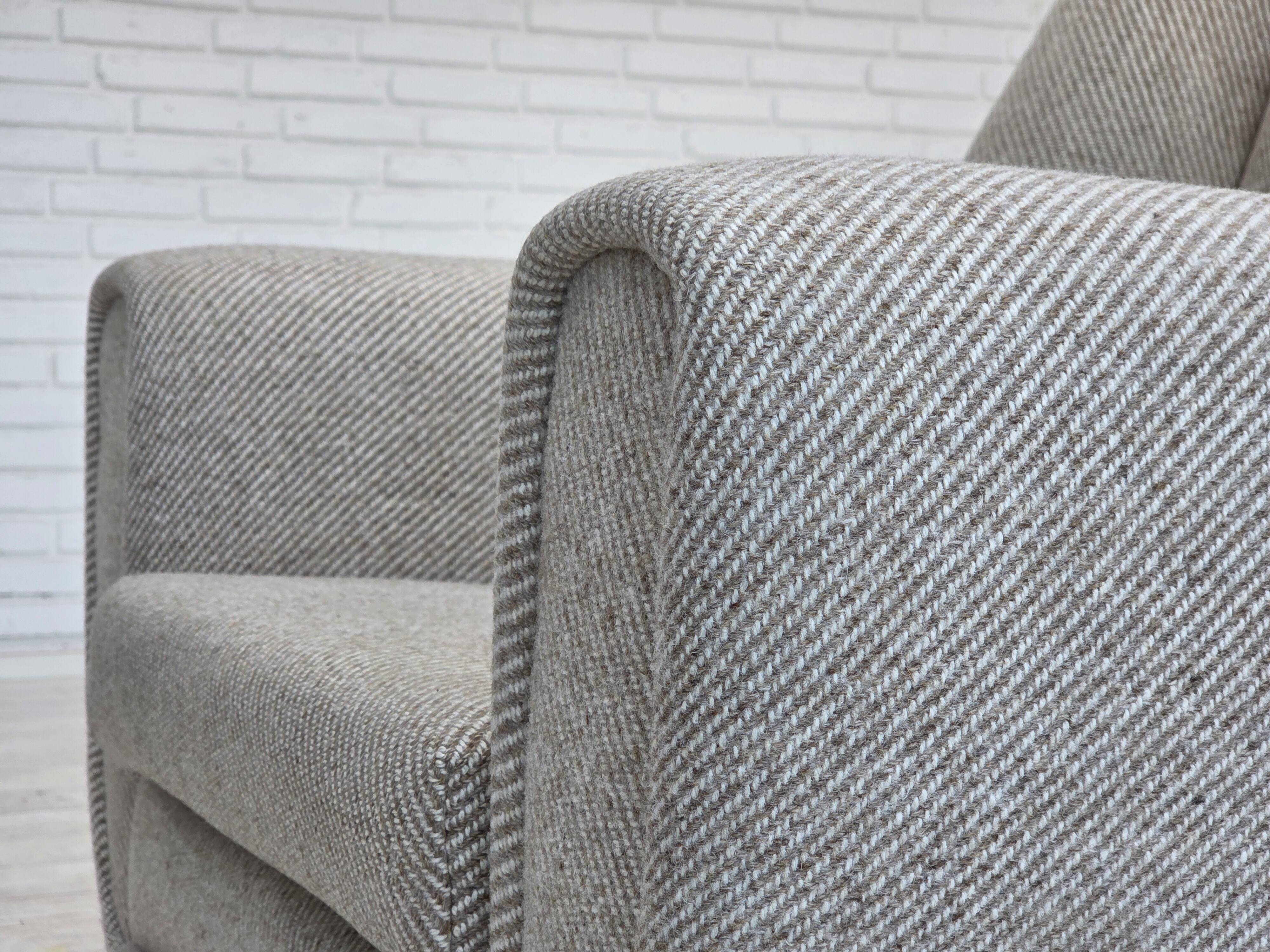 1960s, Danish design by Kurt Østervig, armchair model 61, wool, teak.