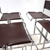 Set of 4 Linea Veam tubular steel bar stools, 1960