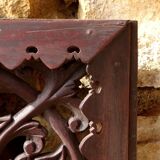 Lattice wooden wall panel with a plant motif, originating from Sri Lanka, 97x32cm.