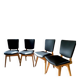 Set of 4 vintage Scandinavian compass chairs from the 70s/80s.